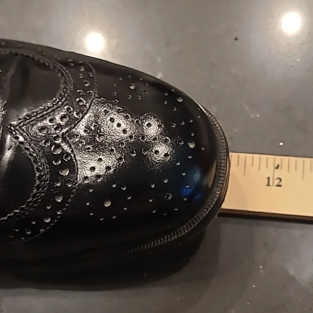 Nunn Bush sz 9M mens dress leather flex shoes, wing Tip, black